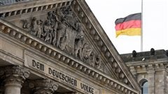 La devanture du Reichstag, � Berlin.