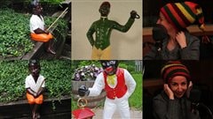 Le p�cheur, Jocko, le jockey, et Rachida Azdouz avec la tuque de Boucar Diouf