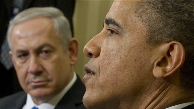Le président américain Barack Obama recevait le premier ministre israélien Benyamin Nétanyahou à Washington le 5 mars 2012.
