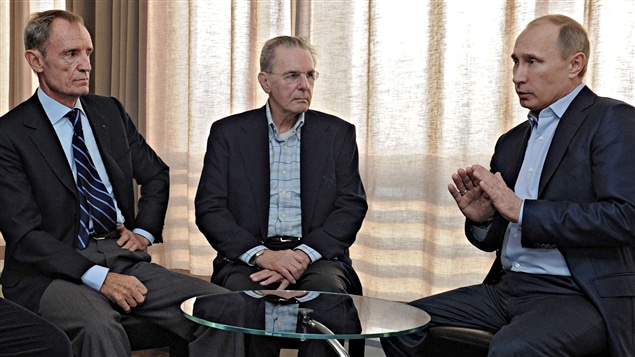Jean-Claude Killy, Jacques Rogge et Vladimir Poutine