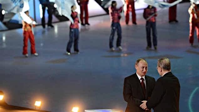 Vladimir Poutine et Jacques Rogge