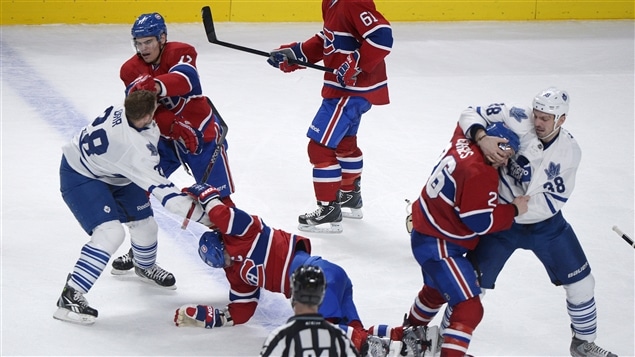 Bagarres au Centre Bell entre le Canadien et les Maple Leafs