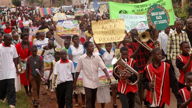 Une manifestation contre l'homosexualité à Kampala, en Ouganda, en 2010.