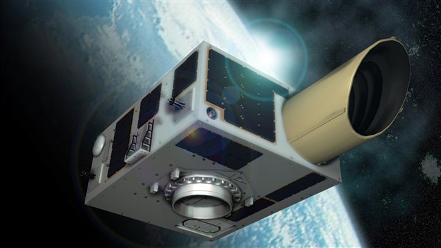 Un dessin du satellite canadien NEOSSat qui sera lancé lundi à partir de l'Inde.