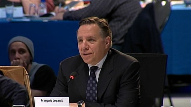 Le chef de la CAQ François Legault au premier jour du Sommet sur l'enseignement supérieur à Montréal