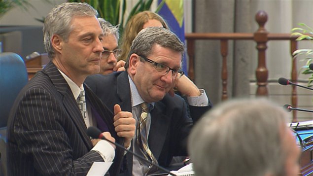 Le maire Régis Labeaume lors du comité plénier sur les caisses de retraite.