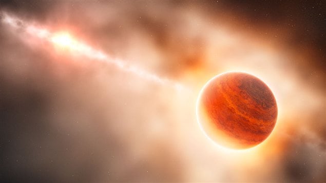 Impression artistique de la planète naissante qui se trouve à 335 années-lumière de la Terre dans notre galaxie, la Voie lactée