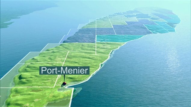 Carte de l’île d’Anticosti d’une superficie de 2052 km²