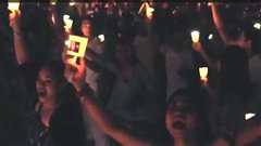 Participants in one of many candlelight events which take place around the world during Earth Hour