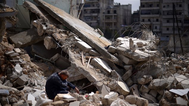الدمار في حي السكري في حلب
