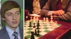 Anatoly Karpov et une table du tournoi d'�checs de Terre des hommes | �Archives de Radio-Canada