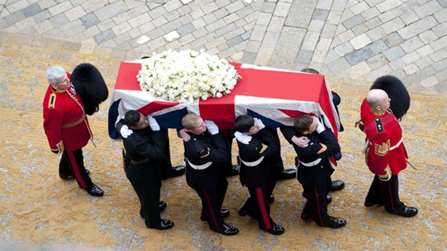 The funeral of former British prime minister Margaret Thatcher on Wednesday. 