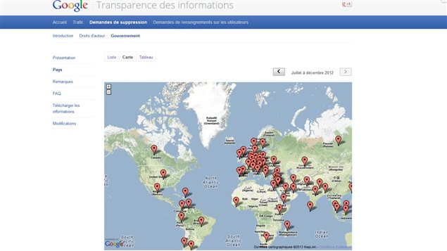 Les demandes de suppression de contenu formulées à Google