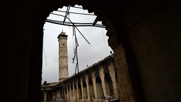 Foto de la mezquita de Alep tomada el 16 de abril de 2013
