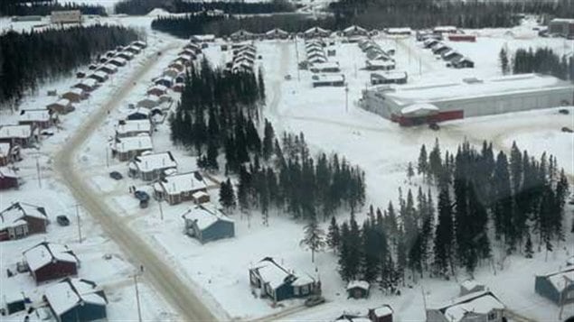 La communauté atikamekw d'Opitchewan, vue des airs