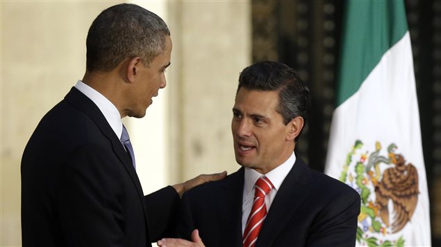 Le président Barack Obama et le président Henrique Peña Nieto à Mexico.