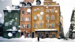 Journée de neige à Varsovie