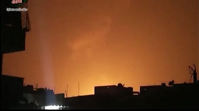 النيران في سماء دمشق