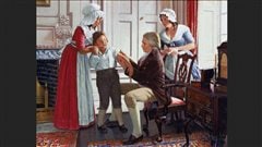 Peinture de Robert Thom illustrant l'introduction du vaccin par Edward Jenner. | Robert Thom/University of Michigan