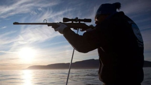 Un chasseur de narval sur les rives de la Baie d’Hudson
