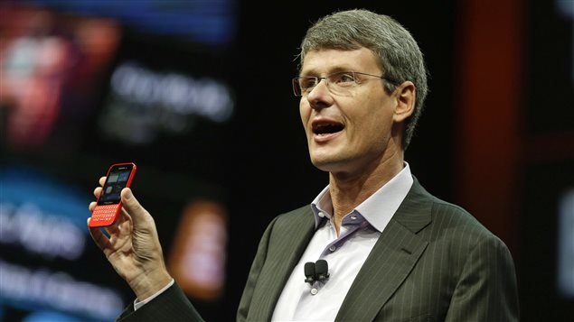 Le PDG de BlackBerry, Thorsten Heins, présente le Q5