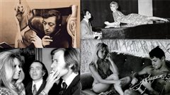 Brigitte Bardot avec quelques-uns de ses amants chanteurs : Serge Gainsbourg, Gilbert B�caud, Nino Ferrer et Sacha Distel.