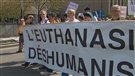 Manifestation contre l'aide médicale à mourir