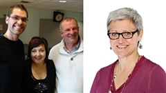 � gauche: Mathieu Gingras, Mario Nadeau et Anne Godin - � droite: Micheline Bourque