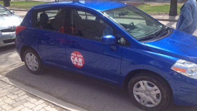 Une voiture de la coopérative de partage de véhicules Peg City Car Co-op, le 21 mai 2013, à Winnipeg.