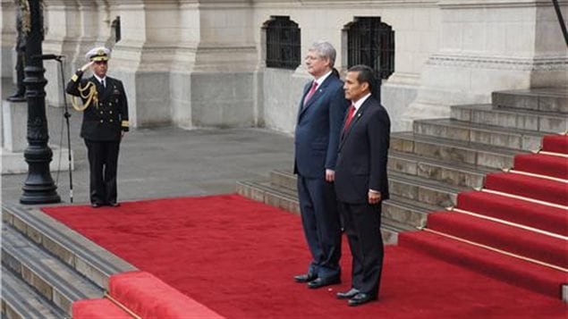 Stephen harper et le président Ollanta Humala Tasso