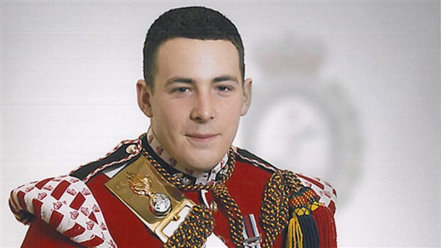 英国军方公布的遇袭击死亡士兵里戈比的照片。