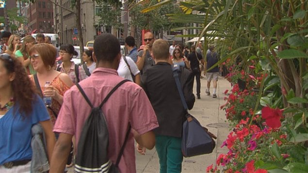 Touristes dans la ville de Québec