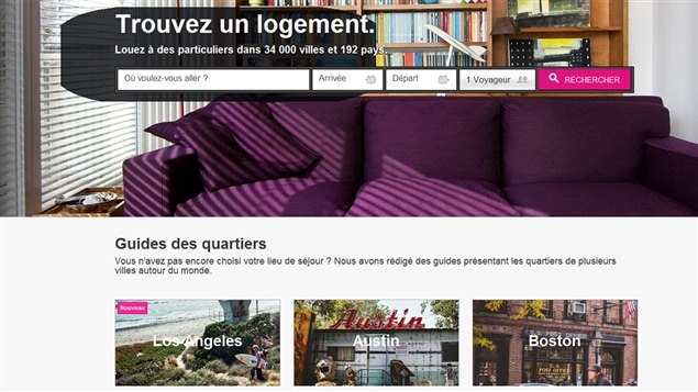 L’interface du site Airbnb. <i>Photo : Airbnb.com</i>