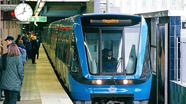 Metro de Bombardier à Stockholm.