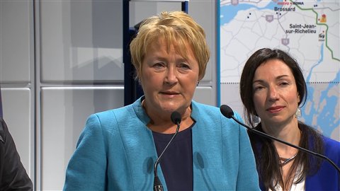 La premi�re ministre du Qu�bec, Pauline Marois, � Montr�al