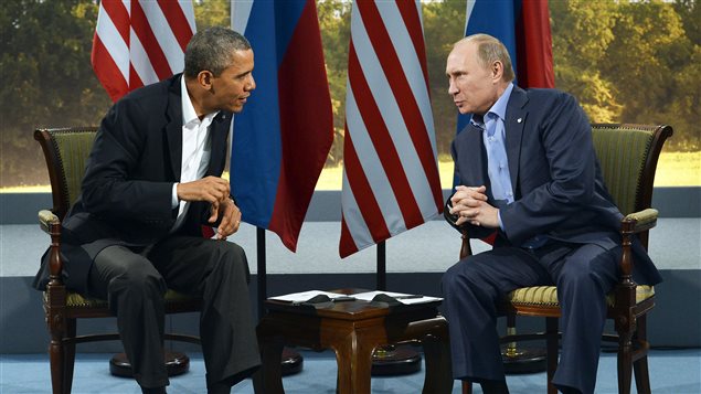 Los presidentes estadounidense y ruso, Barack Obama y Vladimir Putinlors d'une rencontre bilatérale lors du sommet du G8.