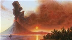 D�tail de la couverture du livre <em>The year without summer : 1816 and the volcano that darkened the world and changed history</em>, de William et Nicholas P. Klingaman
