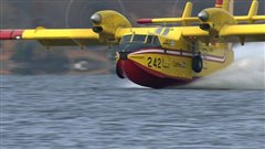Bombardier d'eau faisant le plein