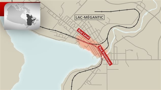 Le train de la Montreal, Maine and Atlantic Railway a déraillé au centre-ville de Lac-Mégantic.