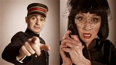 Patrice Coquereau et Diane Lavallée dans la comédie policière Les 39 marches. Patrice Coquereau et Diane Lavallée dans la comédie policière Les 39 marches.