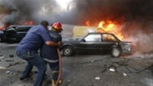 سيارة مفخخة انفجرت في ضاحية بيروت الجنوبية في 9 تموز يوليو 2013