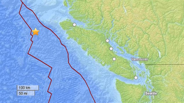  Tremblement de terre au large de l'île de Vancouver vendredi matin