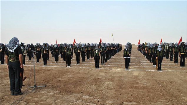 مقاتلون أكراد في مدينة القامشلي في شمال شرق سوريا على الحدود مع تركيا