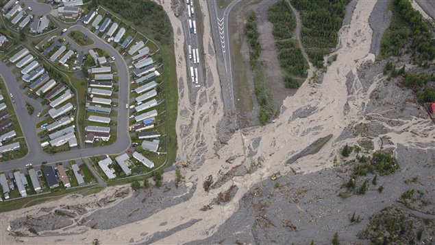 An aerial shot of the devastation in Alberta during June floods.