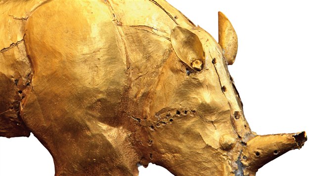 <em>Le rhinocéros d’or. Histoires du Moyen Âge africain</em>, de François-Xavier Fauvelle-Aymar. Détail de couverture. <em>Le rhinocéros d’or. Histoires du Moyen Âge africain</em>, de François-Xavier Fauvelle-Aymar. Détail de couverture.