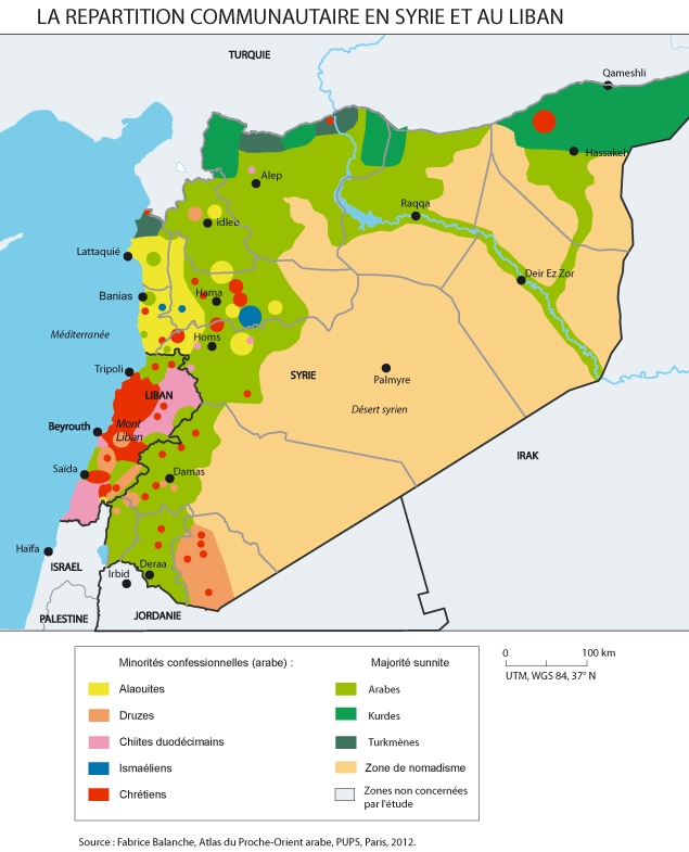 La répartition communautaire en Syrie et au Liban