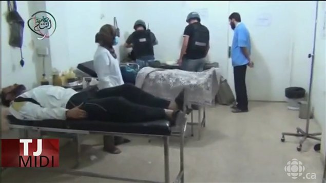 Imágenes de los inspectores de la ONU en centros de atención de los sirios que habrían sido afectados por la utilización de armas químicas. 