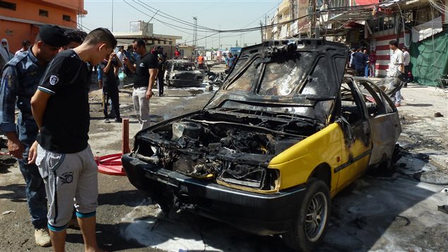 L'une des voitures ayant explosé à Bagdad le mercredi 28 août 2013