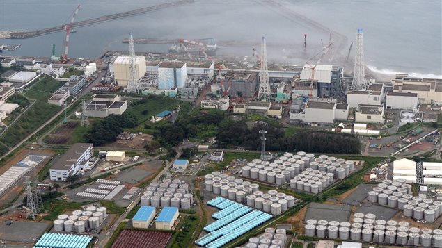Vue aérienne de la centrale nucléaire de Fukushima, au Japon