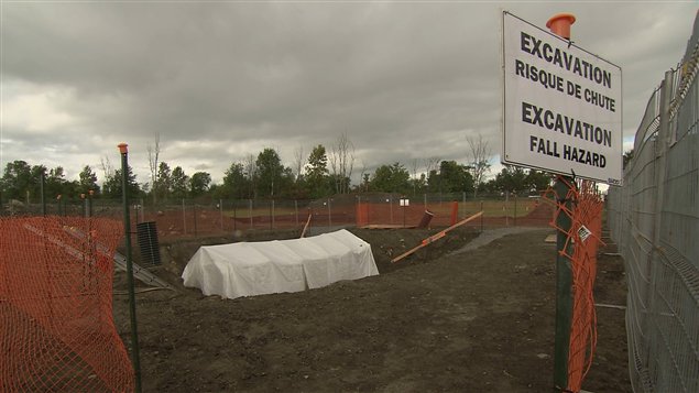 Excavation du pipeline 9B de la compagnie Enbridge